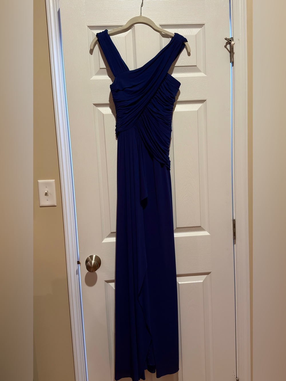 BCBGMaxAzria Royal Blue Ruched Maxi Gown